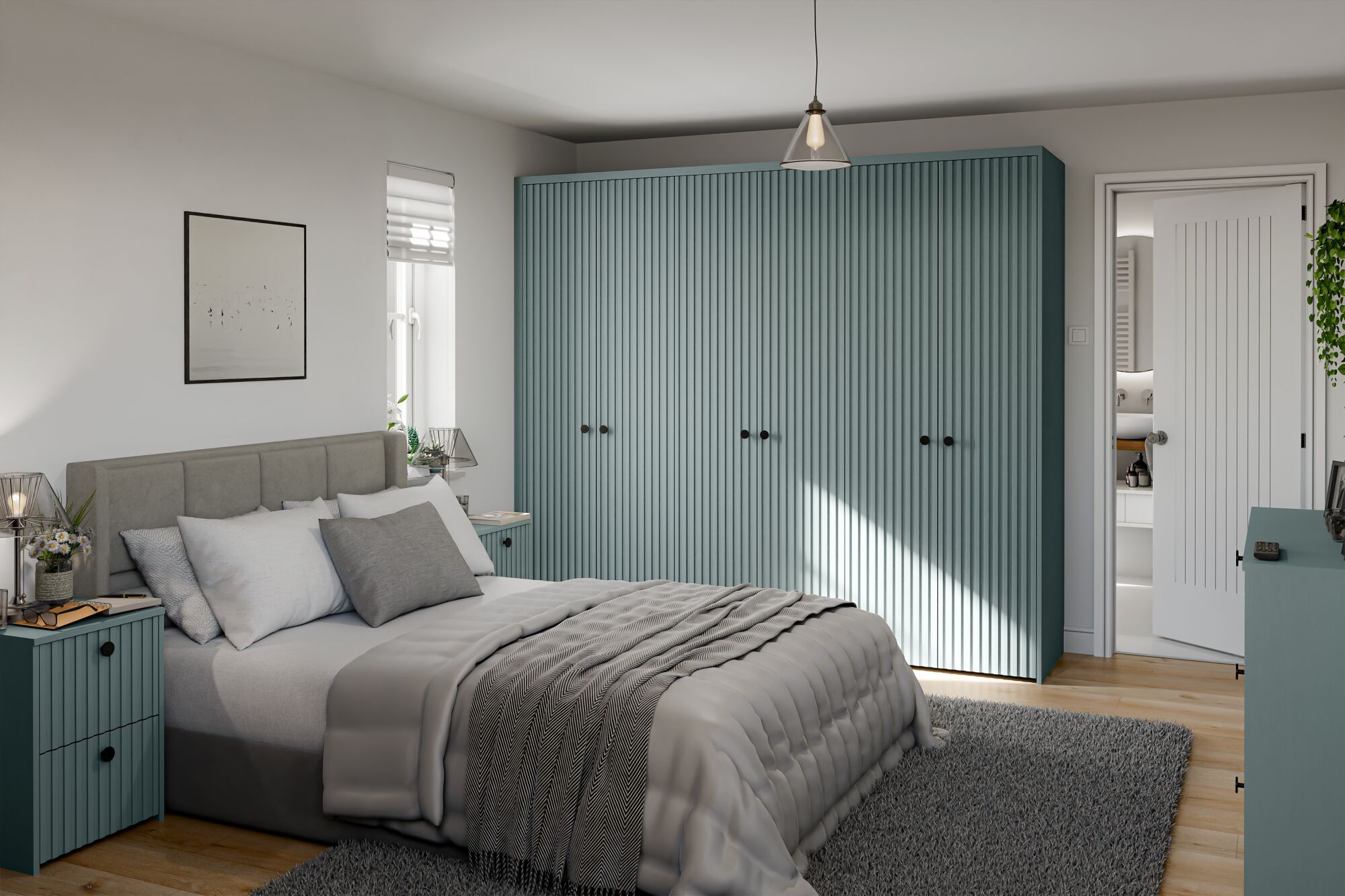 Athena Bedroom in Cloud Blue | Wren Bedrooms