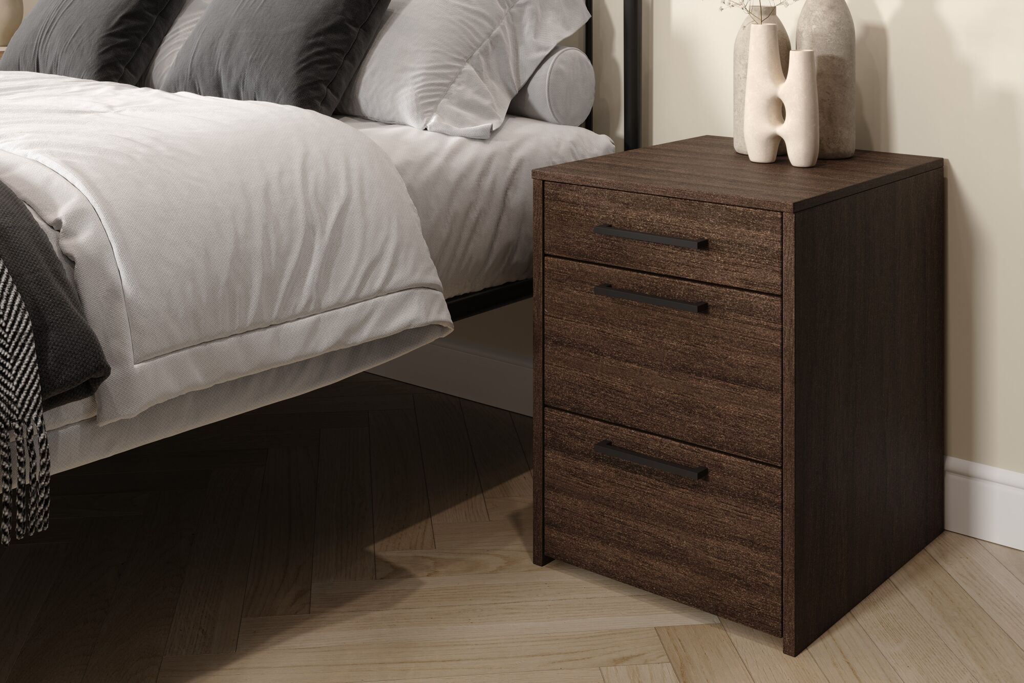 Elements Sliding Robe in Black Walnut | Wren Kitchens