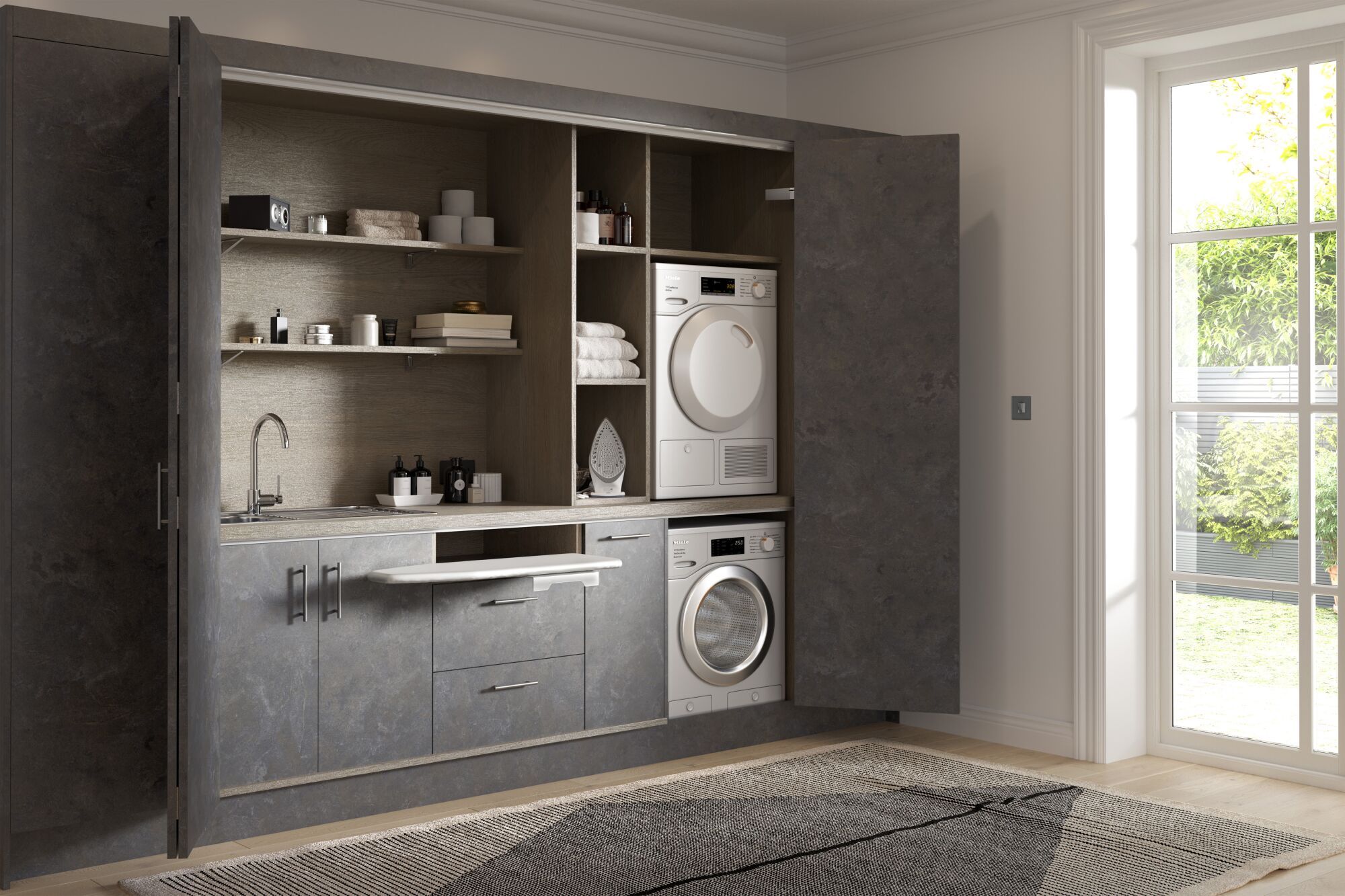 Hideaway Elements Kitchen Utility in Metallic Night | Wren Kitchens