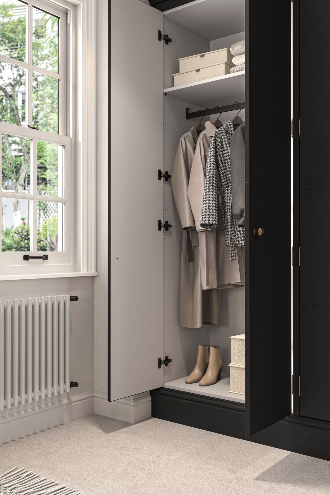 Inframe Contour 4 Panel Ermine in Pencil | Wren Bedrooms