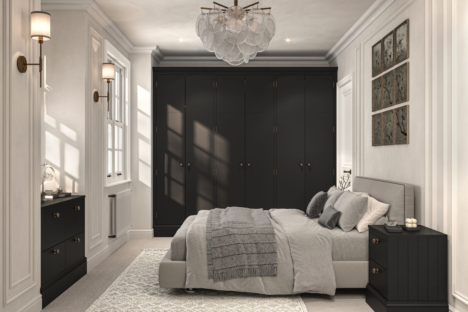 Inframe Contour 4 Panel Ermine in Pencil | Wren Bedrooms