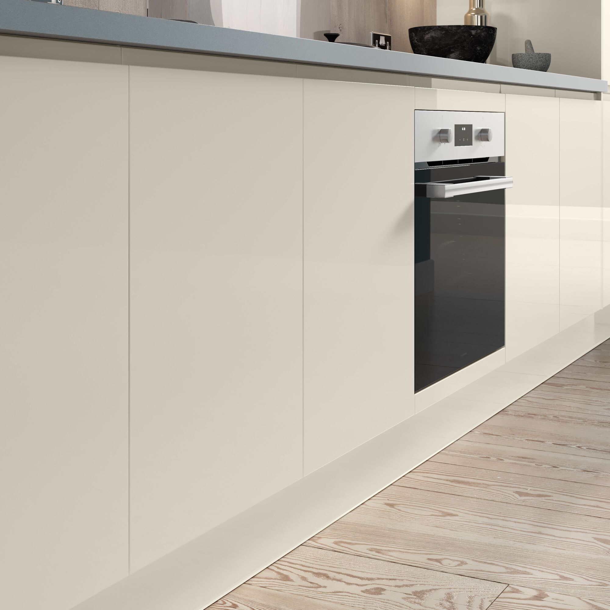 J Pull Kitchen in Cream Gloss | Wren Kitchens