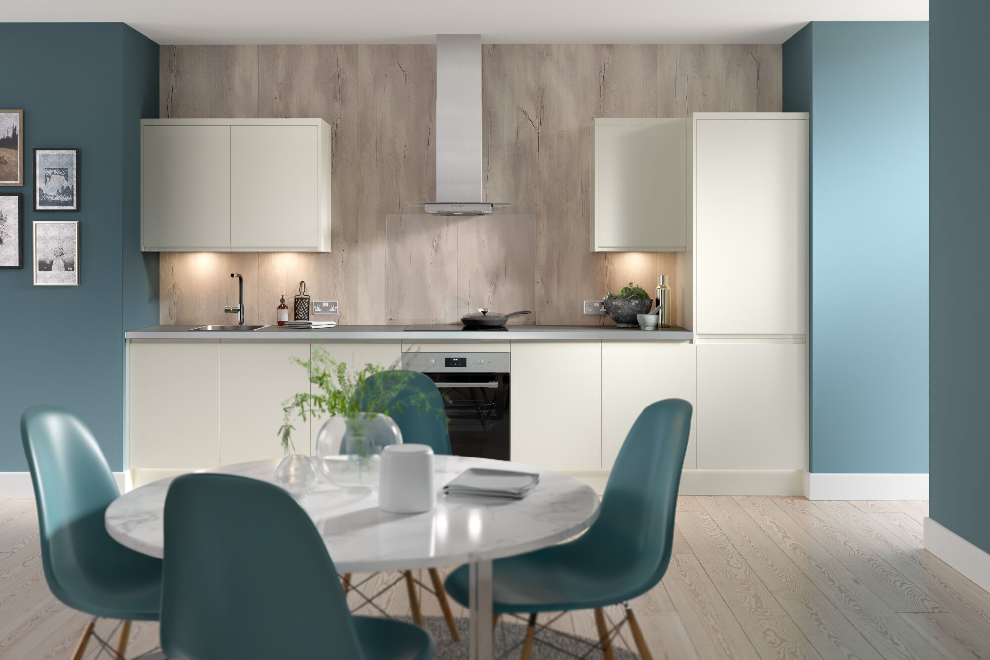 J Pull Kitchen in Cream Gloss | Wren Kitchens