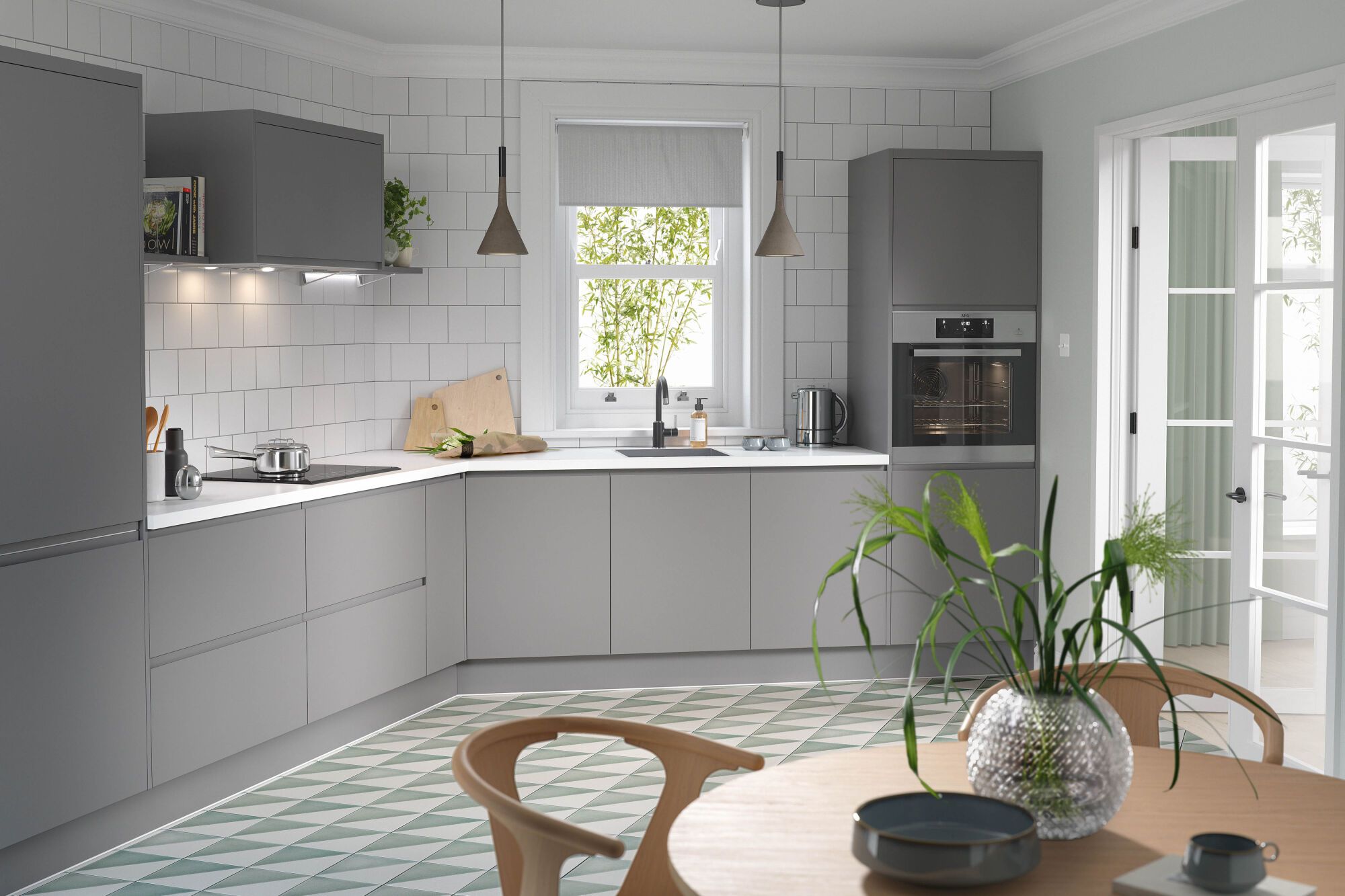 J Pull Kitchen in Lava Grey | Wren Kitchens
