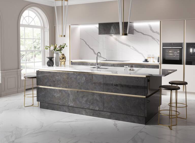 milano elements kitchen in metallic night kitchen