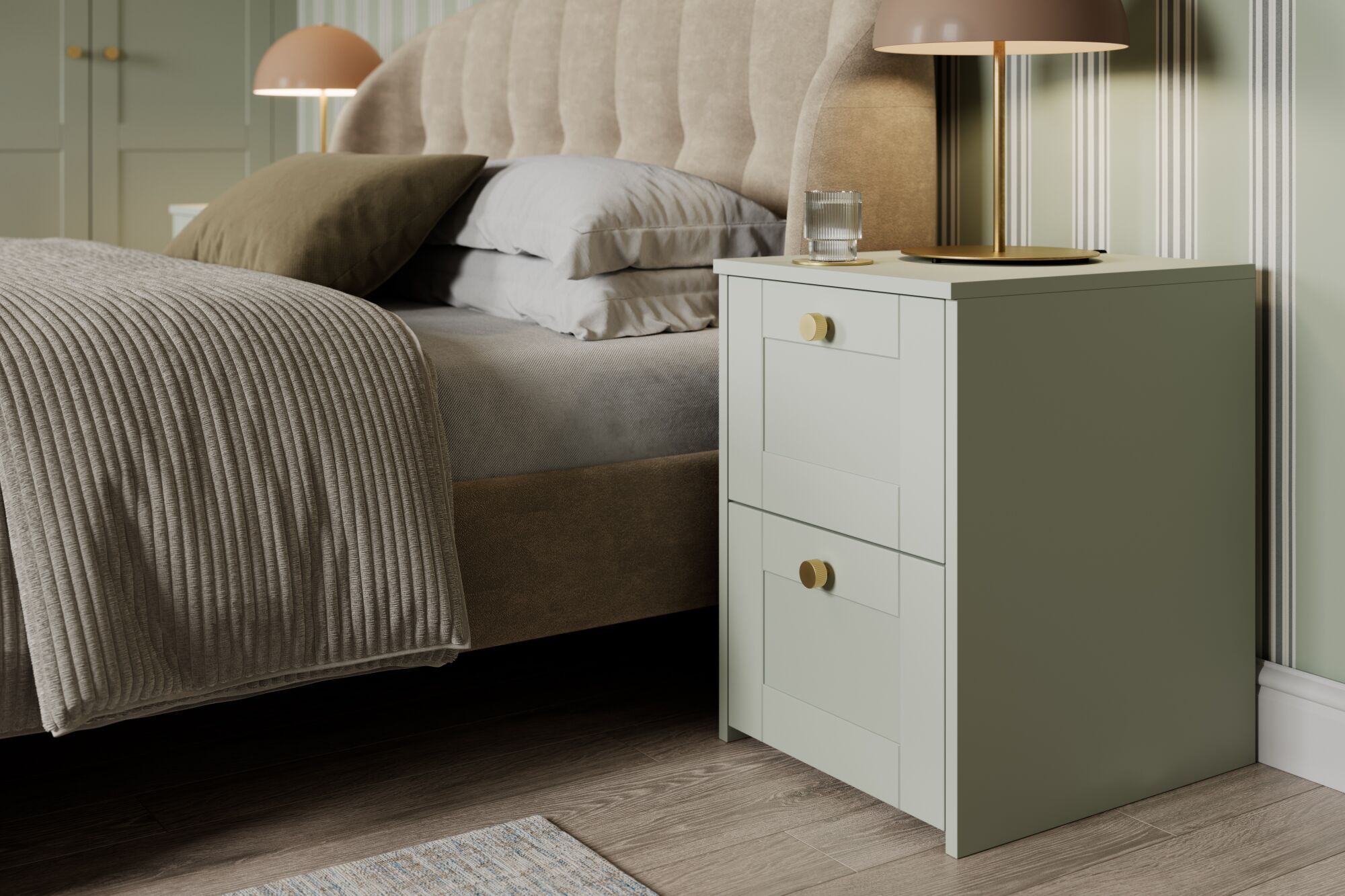 Shaker Classic Ermine Bedroom in Sage Green | Wren Bedrooms
