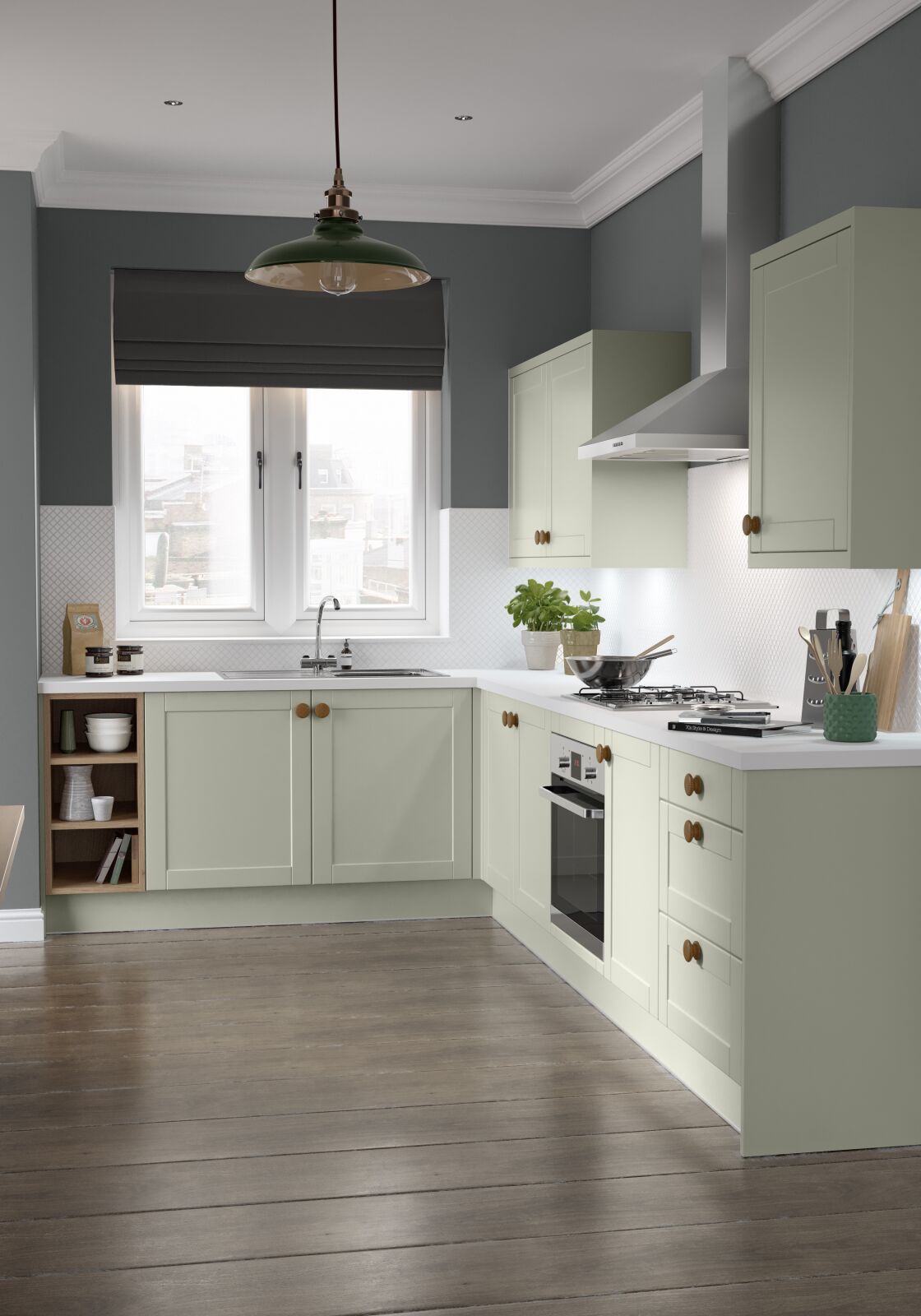 Shaker Matt Kitchen in Sage Green | Wren | Wren Kitchens