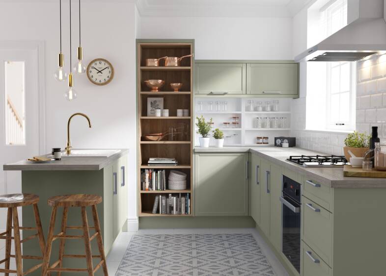 Sage Green Slim Shaker Kitchens | Wren | Wren Kitchens