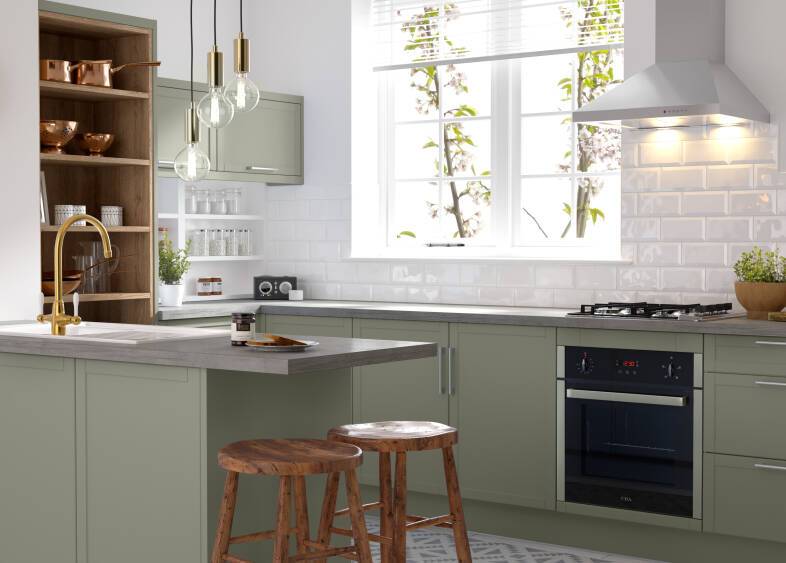 Sage Green Slim Shaker Kitchens | Wren | Wren Kitchens