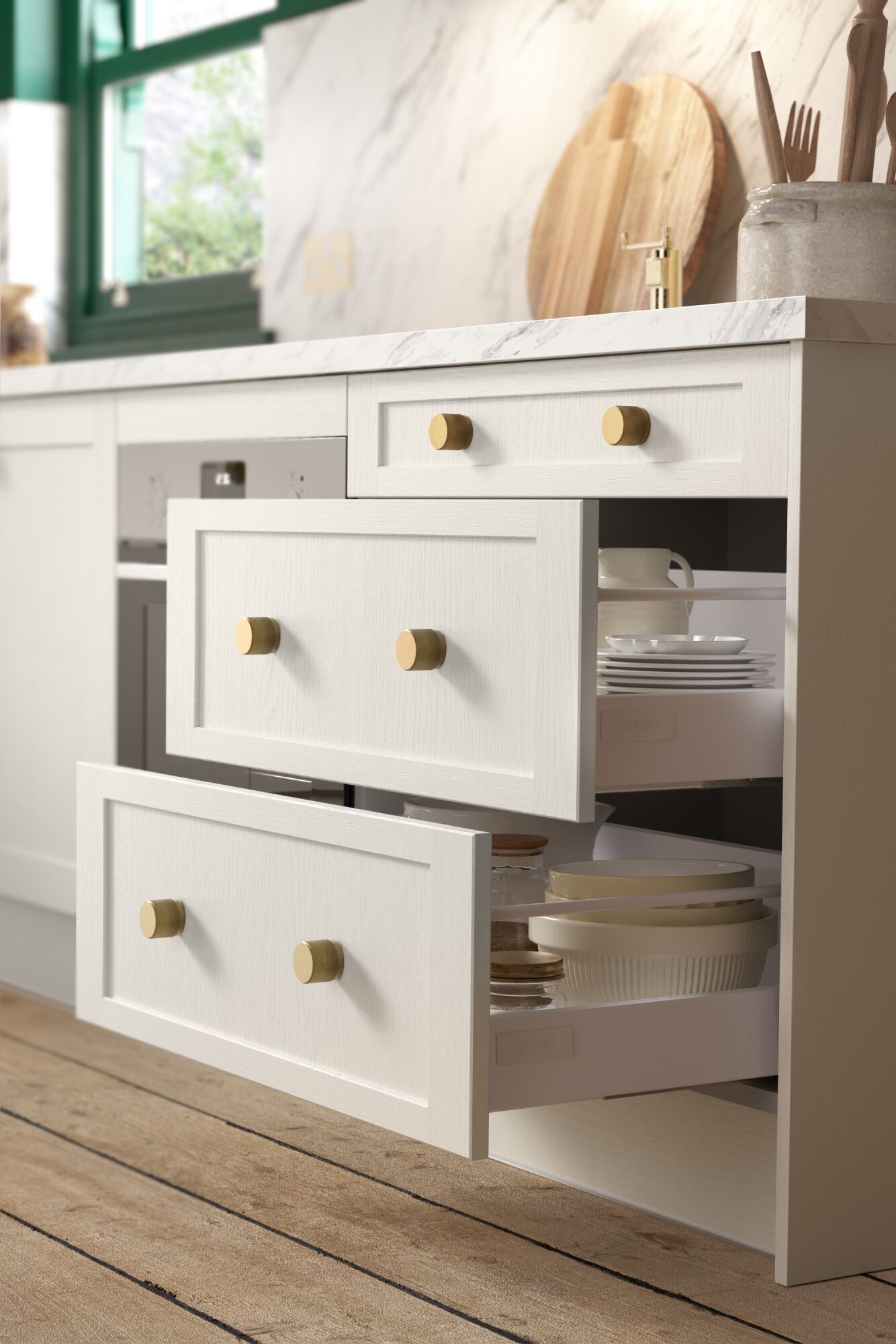 Shaker Timber in Moon White