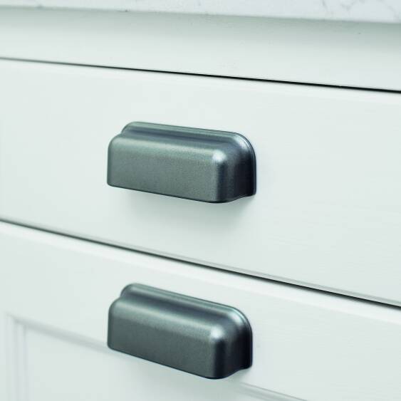 112Lx30d (96mm) Rachel Cup Handle Pewter | Wren Kitchens