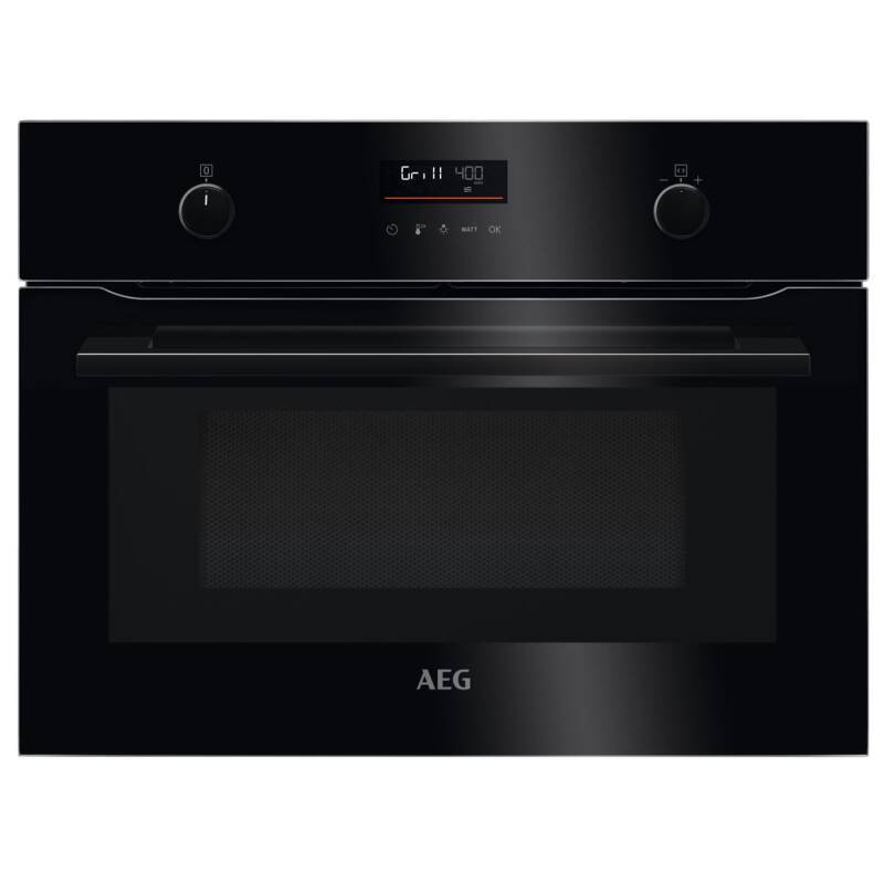 AEG H455xW595xD567 Compact CombiQuick Microwave Oven - Black primary image
