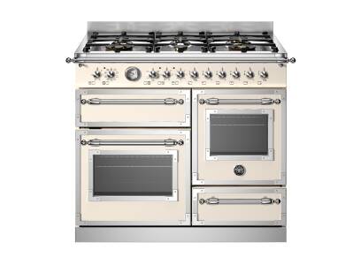 Bertazzoni Heritage Series 100cm Dual Fuel 6 Burner Range Cookers Inc Grill (2 Ovens) - Ivory