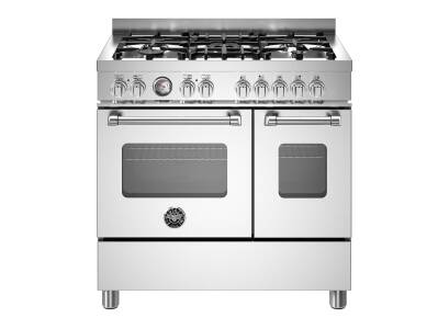Bertazzoni Master Series 90cm Dual Fuel 5 Burner Range Cooker (2 Ovens) - Stainless Steel