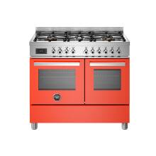 Bertazzoni Professional Series 100cm Dual Fuel 6 Burner Range Cooker (2 Ovens) - Orange
