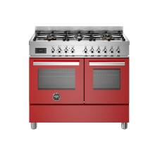 Bertazzoni Professional Series 100cm Dual Fuel 6 Burner Range Cooker (2 Ovens) - Red