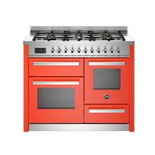 Bertazzoni Professional Series 110cm Dual Fuel 6 Burner Range Cooker Inc Grill (2 Ovens) - Orange