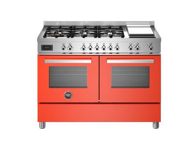 Bertazzoni Professional Series 120cm Dual Fuel 6 Burner Range Cooker Inc Griddle(2 Ovens) - Orange