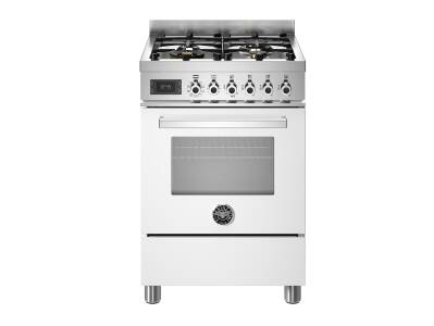 Bertazzoni Professional Series 60cm Dual Fuel 4 Burner Range Cooker Single Oven - White