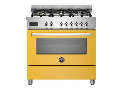 Bertazzoni Professional Series 90cm Dual Fuel 6 Burner Range Cooker Single Oven - Yellow