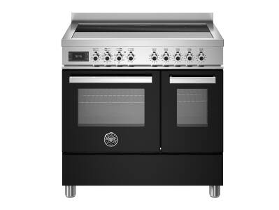 Bertazzoni Professional Series 90cm Induction 5 Zone Range Cooker (2 Ovens) - Black