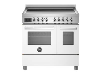Bertazzoni Professional Series 90cm Induction 5 Zone Range Cooker (2 Ovens) - White