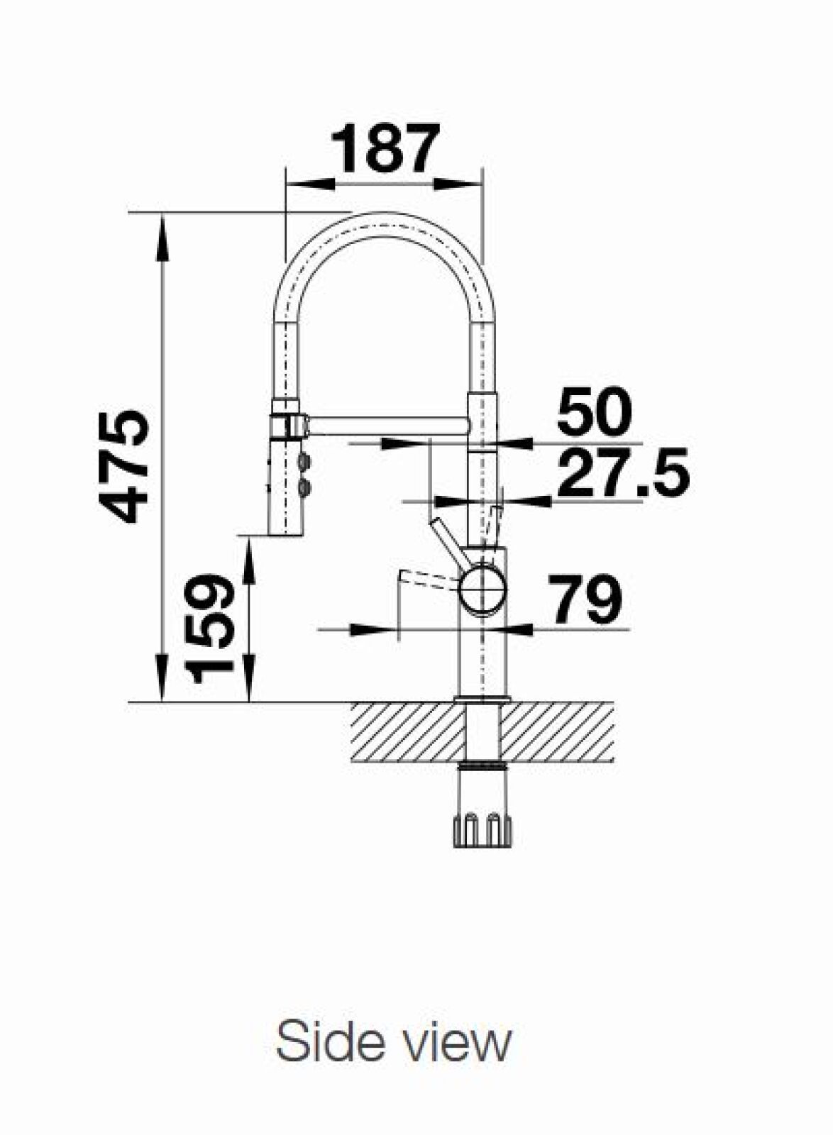Catris Tap Matt Black - High Pressure Only | Wren Kitchens