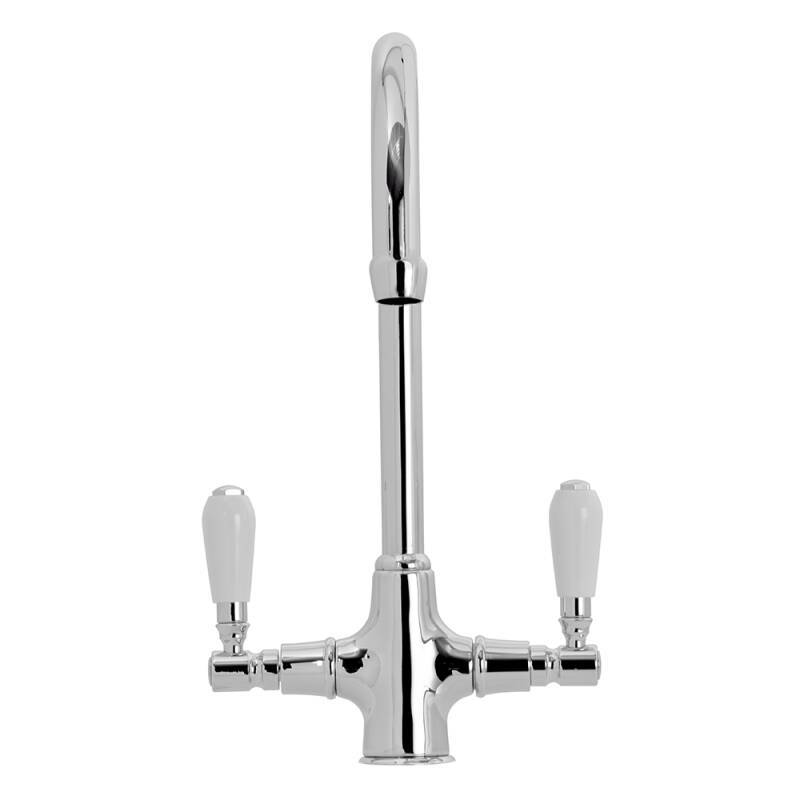 Fortuna Tap Chrome with White Handles - High/Low Pressure additional image 6