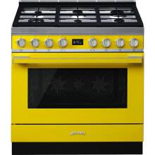 Smeg Portofino 90cm Dual Fuel Range Cooker - Yellow