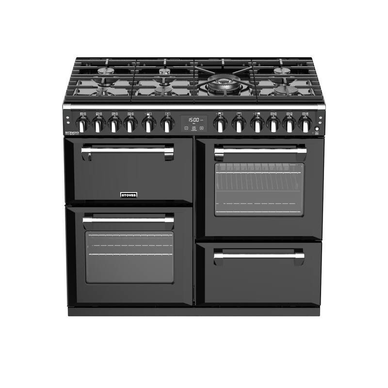 Stoves Richmond Deluxe 100cm Dual Fuel Range Cooker - Black additional image 6